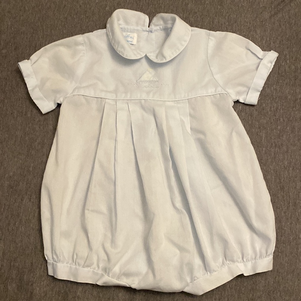 Petit Ami Romper Newborn Light Blue